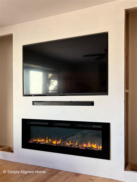 electric fireplace perpendicular to wall